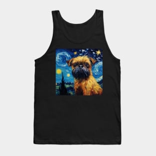 Brussels Griffon dog painting in Starry Night style Tank Top